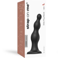 Fake Dildo Plug Beads-Black-L